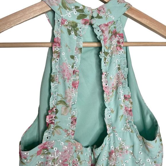 New Women’s Eliza J Floral Halter Mini Tiered Dress Size 2 - Picture 9 of 12
